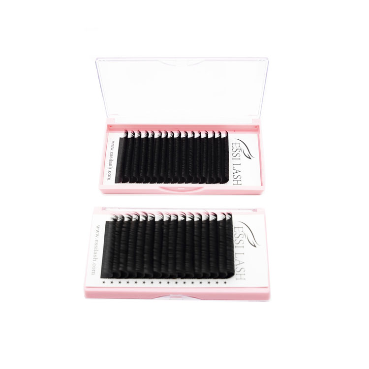 Professional ESSI Low MOQ Best Circle Round D Curl Packaging Eyelash Extension  Easy Fanning Lashes For Small Eyes