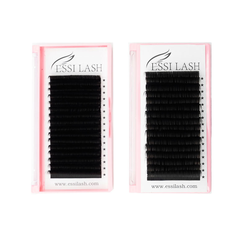 Professional ESSI Low MOQ Best Circle Round D Curl Packaging Eyelash Extension  Easy Fanning Lashes For Small Eyes