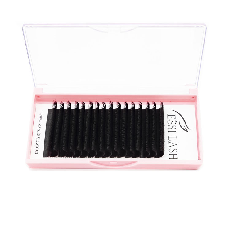  ESSI Eyelash Companies17MM PBT HS Chemical Private Label Supplies Perfect Silk Individual Easy Fan Lashes